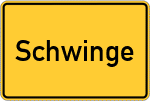 Place name sign Schwinge, Kreis Stade