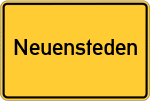 Place name sign Neuensteden, Elbe