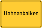 Place name sign Hahnenbalken