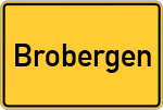 Place name sign Brobergen, Kreis Stade