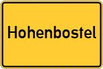Place name sign Hohenbostel, Lüneburger Heide