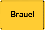 Place name sign Brauel, Kreis Uelzen