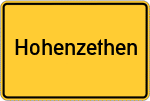 Place name sign Hohenzethen