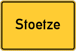 Place name sign Stoetze