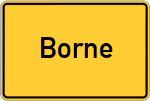 Place name sign Borne, Kreis Uelzen