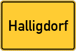 Place name sign Halligdorf