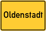 Place name sign Oldenstadt, West