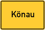 Place name sign Könau