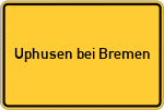 Place name sign Uphusen bei Bremen