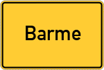 Place name sign Barme, Kreis Verden, Aller