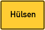 Place name sign Hülsen, Aller
