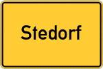 Place name sign Stedorf