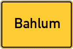 Place name sign Bahlum