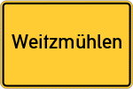 Place name sign Weitzmühlen