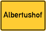 Place name sign Albertushof