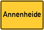 Place name sign Annenheide