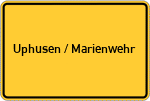 Place name sign Uphusen / Marienwehr