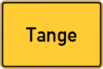 Place name sign Tange, Kreis Ammerland