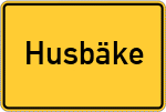 Place name sign Husbäke