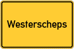 Place name sign Westerscheps