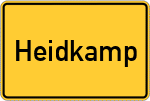 Place name sign Heidkamp