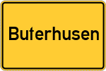 Place name sign Buterhusen, Kreis Norden
