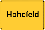 Place name sign Hohefeld