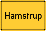 Place name sign Hamstrup, Kreis Cloppenburg