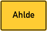 Place name sign Ahlde