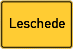 Place name sign Leschede