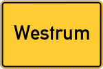 Place name sign Westrum