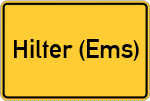 Place name sign Hilter (Ems)