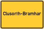 Place name sign Clusorth-Bramhar
