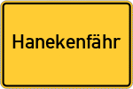 Place name sign Hanekenfähr, Ems