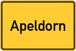 Place name sign Apeldorn, Kreis Meppen