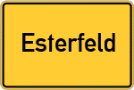 Place name sign Esterfeld