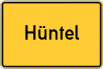 Place name sign Hüntel