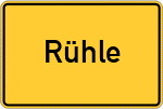 Place name sign Rühle, Kreis Meppen