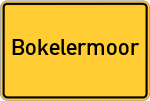Place name sign Bokelermoor