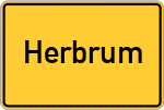 Place name sign Herbrum