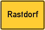 Place name sign Rastdorf