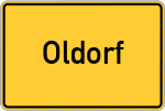 Place name sign Oldorf