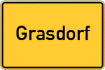 Place name sign Grasdorf, Dinkel