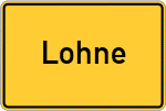 Place name sign Lohne, Kreis Lingen, Ems