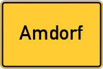 Place name sign Amdorf, Ostfriesland