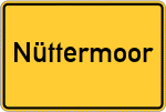 Place name sign Nüttermoor, Ostfriesland
