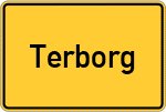 Place name sign Terborg, Ostfriesland