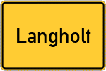 Place name sign Langholt