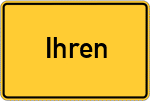 Place name sign Ihren, Ostfriesland
