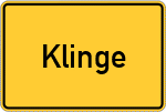 Place name sign Klinge